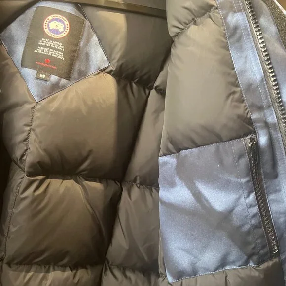 $1,950! AUTHENTIC Canada Goose Expedition Parka Fur Heritage - Blue Camo - M - Picture 8 of 11